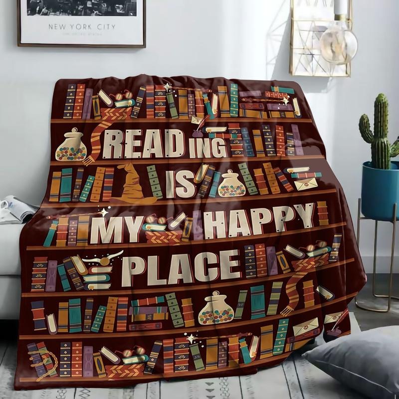 Book Lovers Gift Slogan Print Blanket