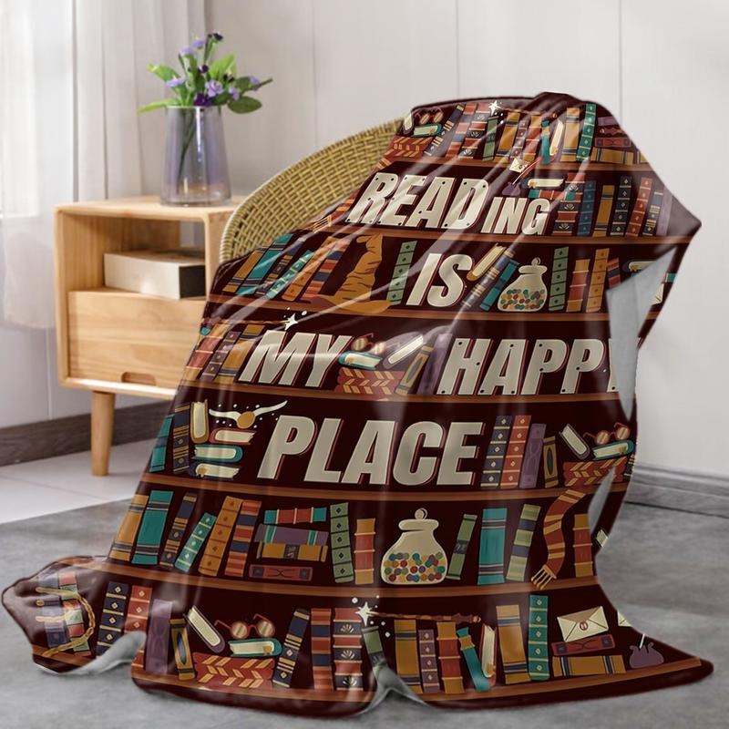 Book Lovers Gift Slogan Print Blanket