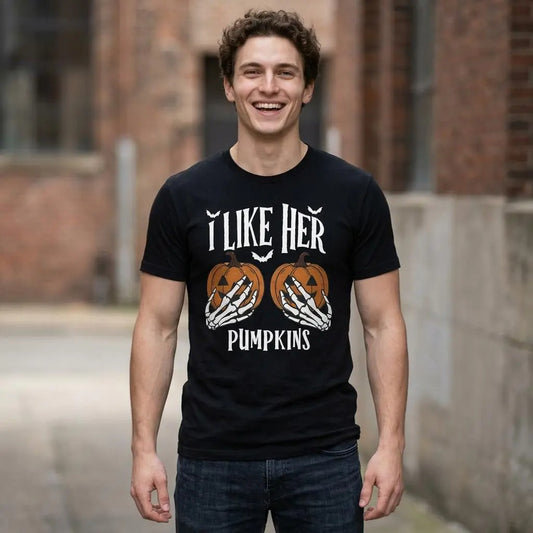 Halloween Matching His Hers Funny Couple Pumpkin Theme – Tee, Crewneck & Hoodie