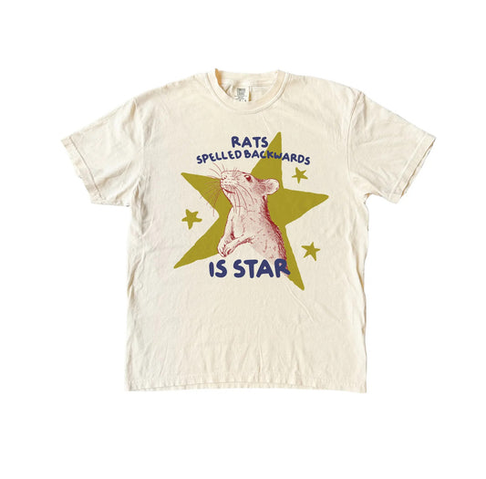 Rats Spelled Backwards Is Star Funny Rat Graphic – Tee, Crewneck & Hoodie