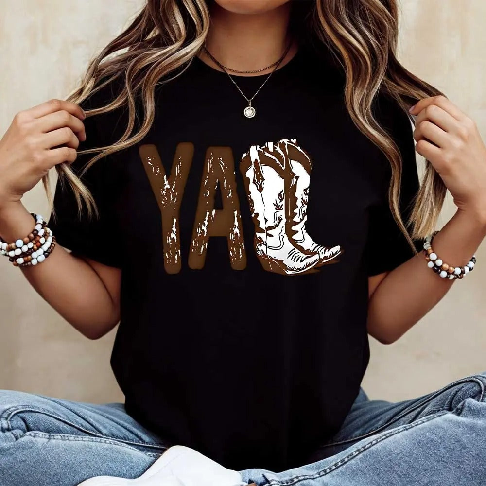 Yall Cowboy Boot Western Style – Tee, Crewneck & Hoodie
