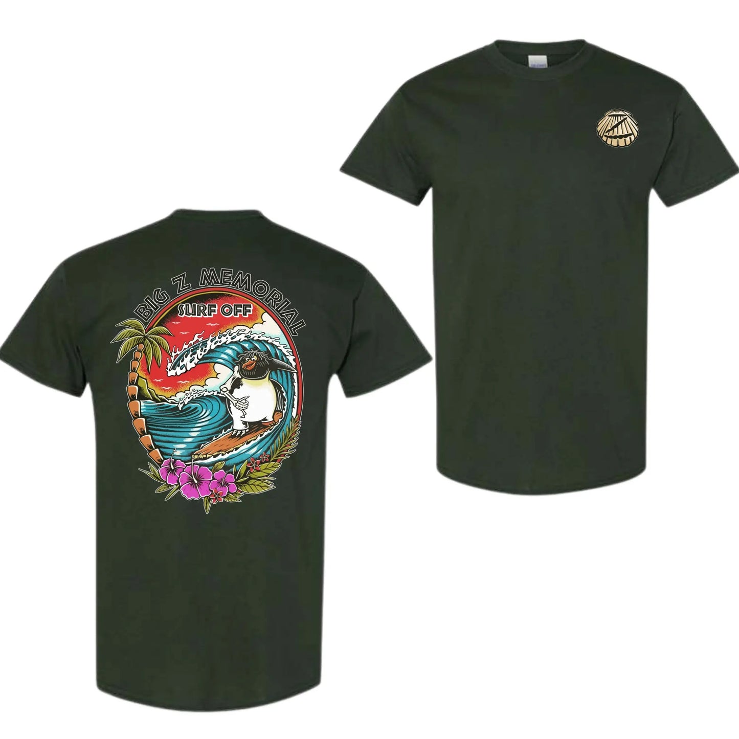 Retro Surfing Penguin – Tee, Crewneck & Hoodie