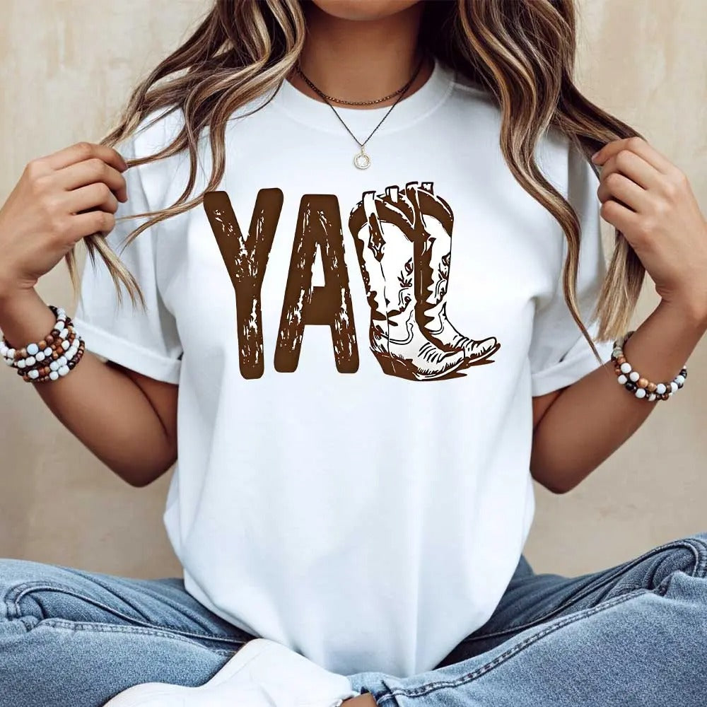 Yall Cowboy Boot Western Style – Tee, Crewneck & Hoodie