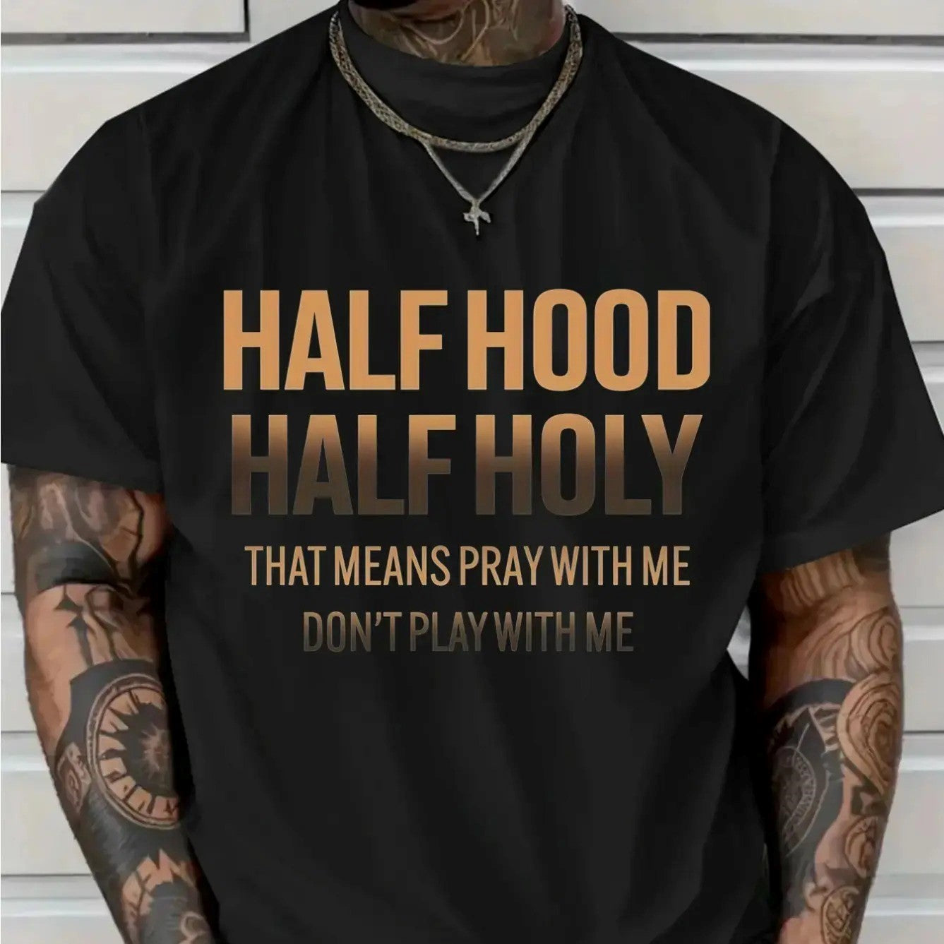 Half Hood Half Holy – Tee, Crewneck & Hoodie