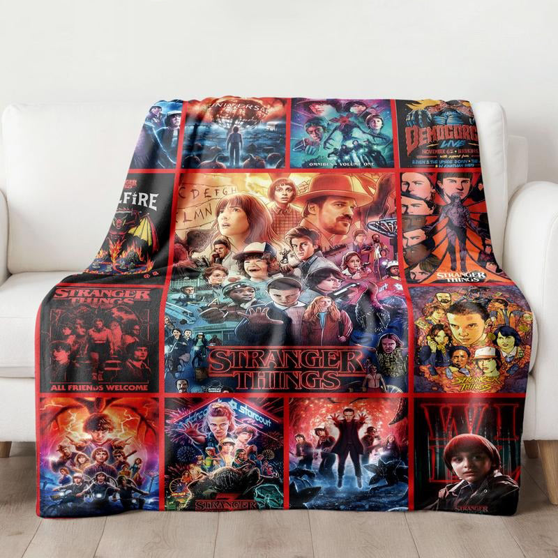 Stranger Things Poster Collage Blanket