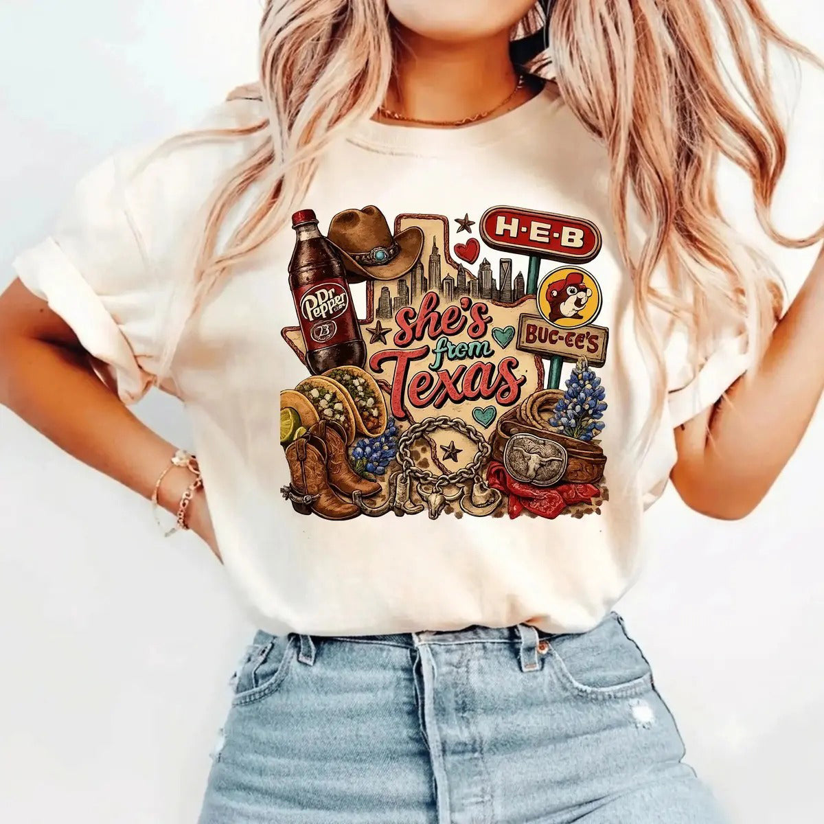 She’s From Texas I Can Tell Funny Western Texas Girl – Tee, Crewneck & Hoodie
