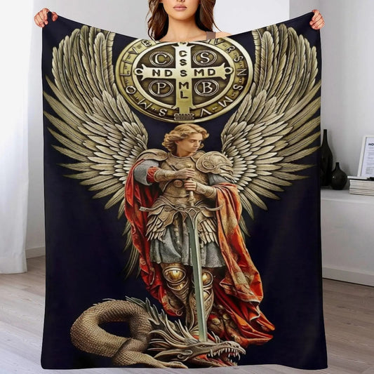 Saint Michael the Archangel Flannel Blanket