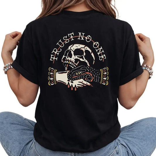 Trust No One Printed Skull – Tee, Crewneck & Hoodie