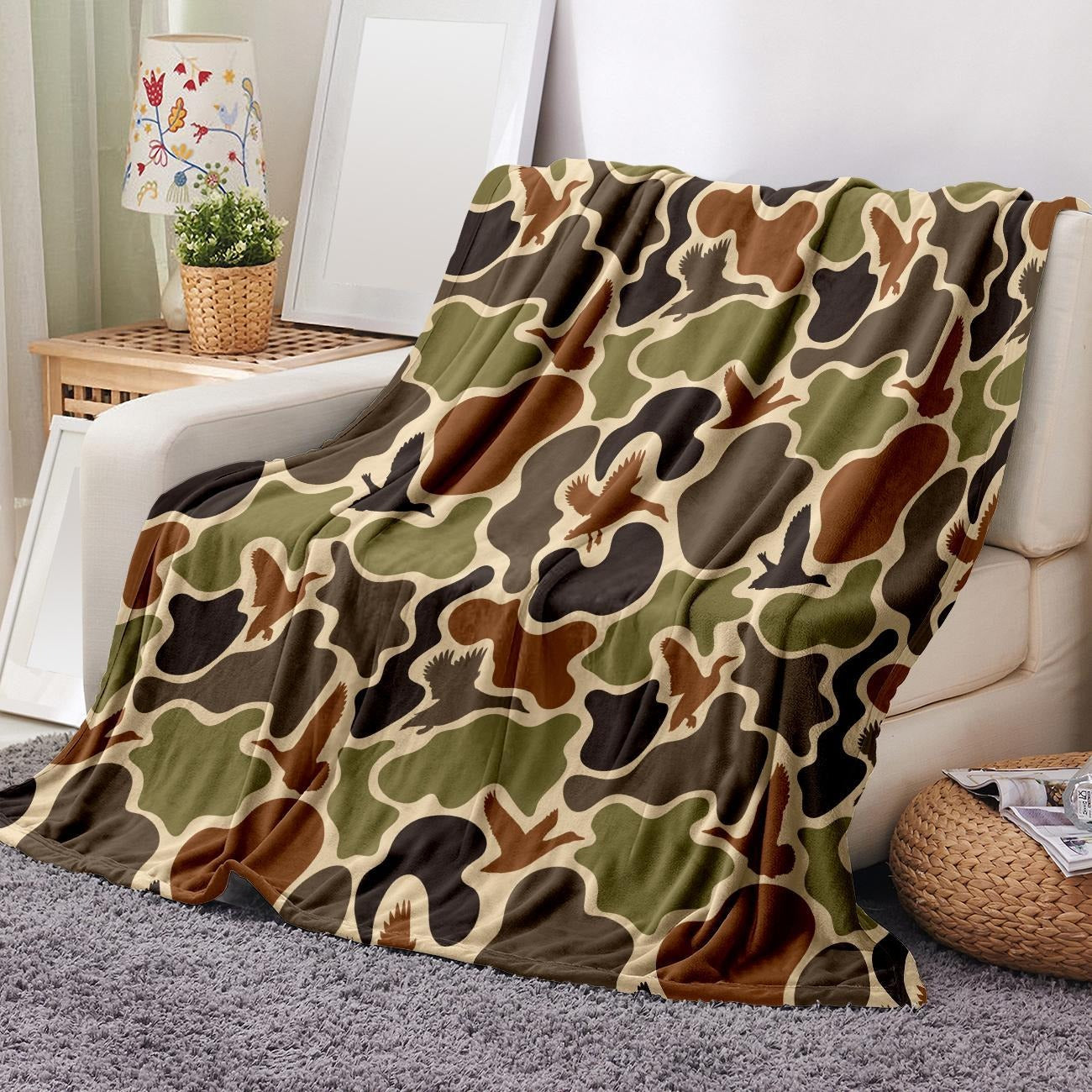 Camouflage Pattern Flannel Blanket