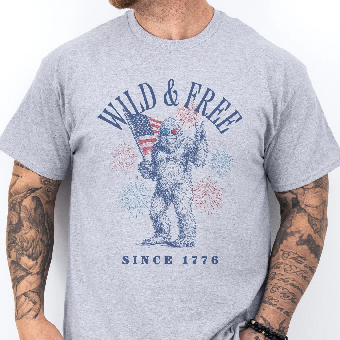 Retro Wild and Free Bigfoot – Tee, Crewneck & Hoodie