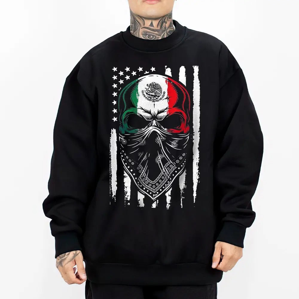 Mexican Skull Graphic Chicano Heritage Bandana – Tee, Crewneck & Hoodie