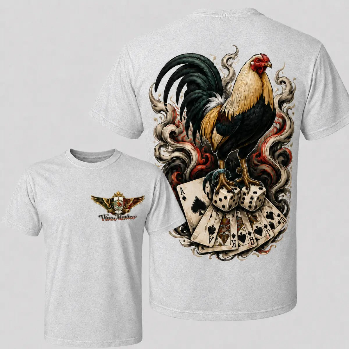 Viva Mexico Rooster Poker Graphic – Tee, Crewneck & Hoodie