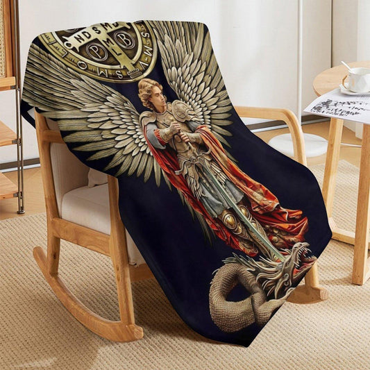 Saint Michael the Archangel Flannel Blanket