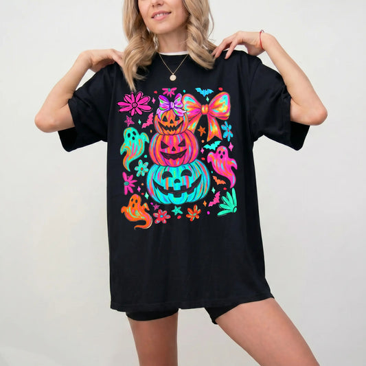Halloween Pumpkin Coquette Bow – Tee, Crewneck & Hoodie