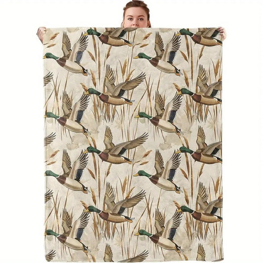 Mallard Duck Camo Flannel Blanket