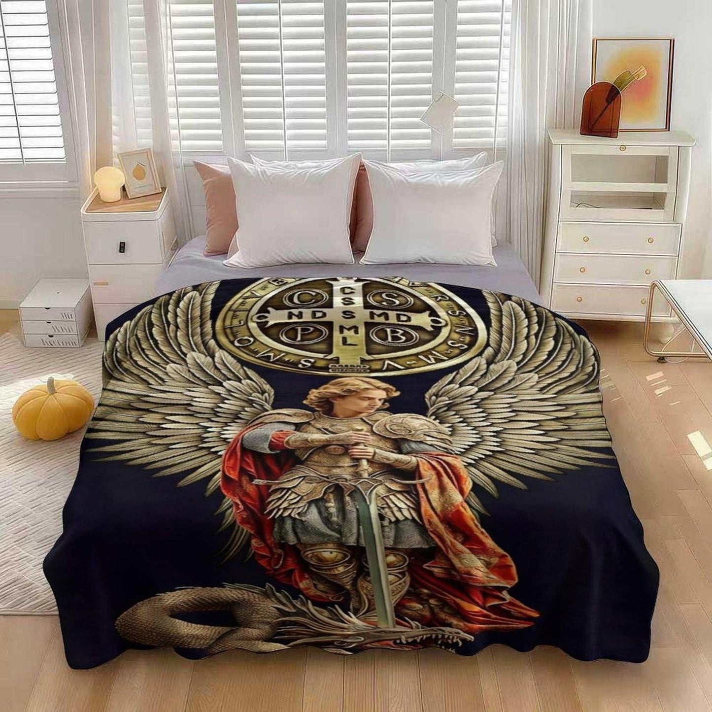 Saint Michael the Archangel Flannel Blanket