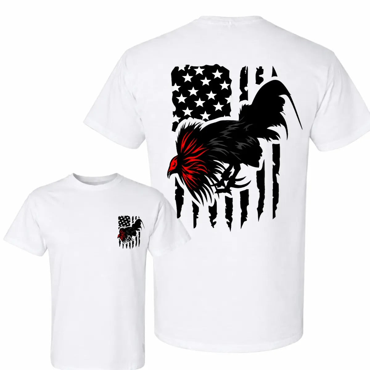 Gamefowl Rooster USA Flag – Tee, Crewneck & Hoodie
