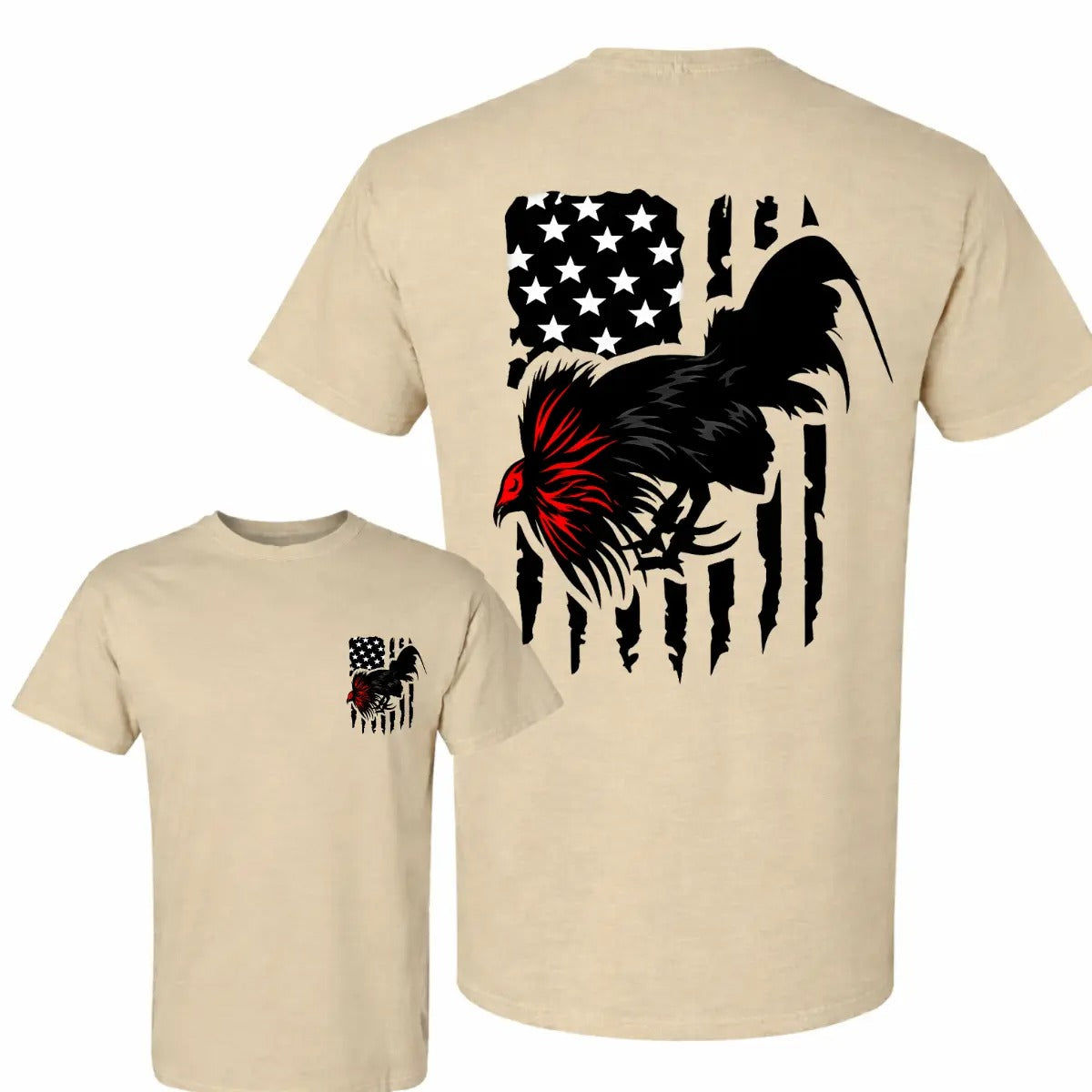 Gamefowl Rooster USA Flag – Tee, Crewneck & Hoodie