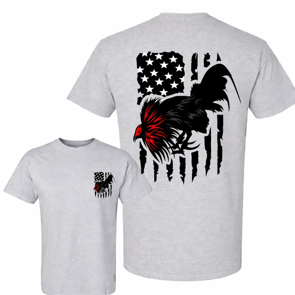Gamefowl Rooster USA Flag – Tee, Crewneck & Hoodie