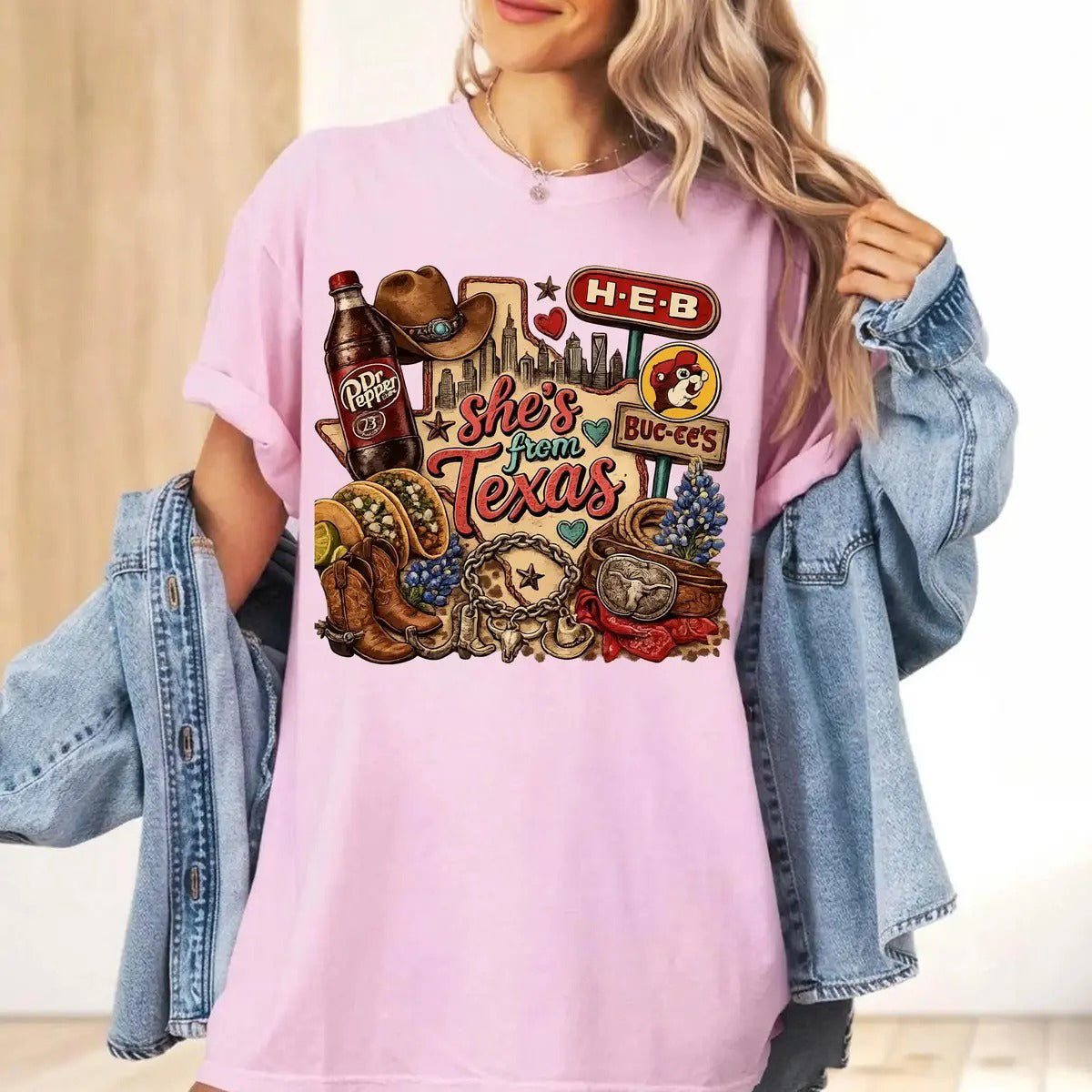 She’s From Texas I Can Tell Funny Western Texas Girl – Tee, Crewneck & Hoodie