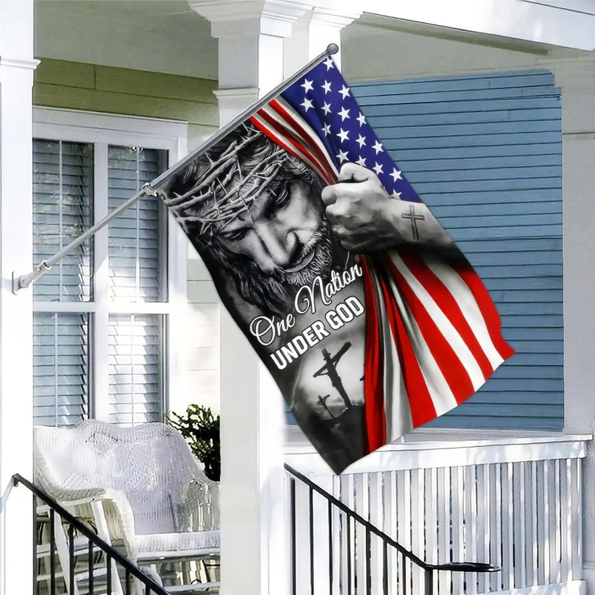 One Nation Under God Christian Jesus Flag