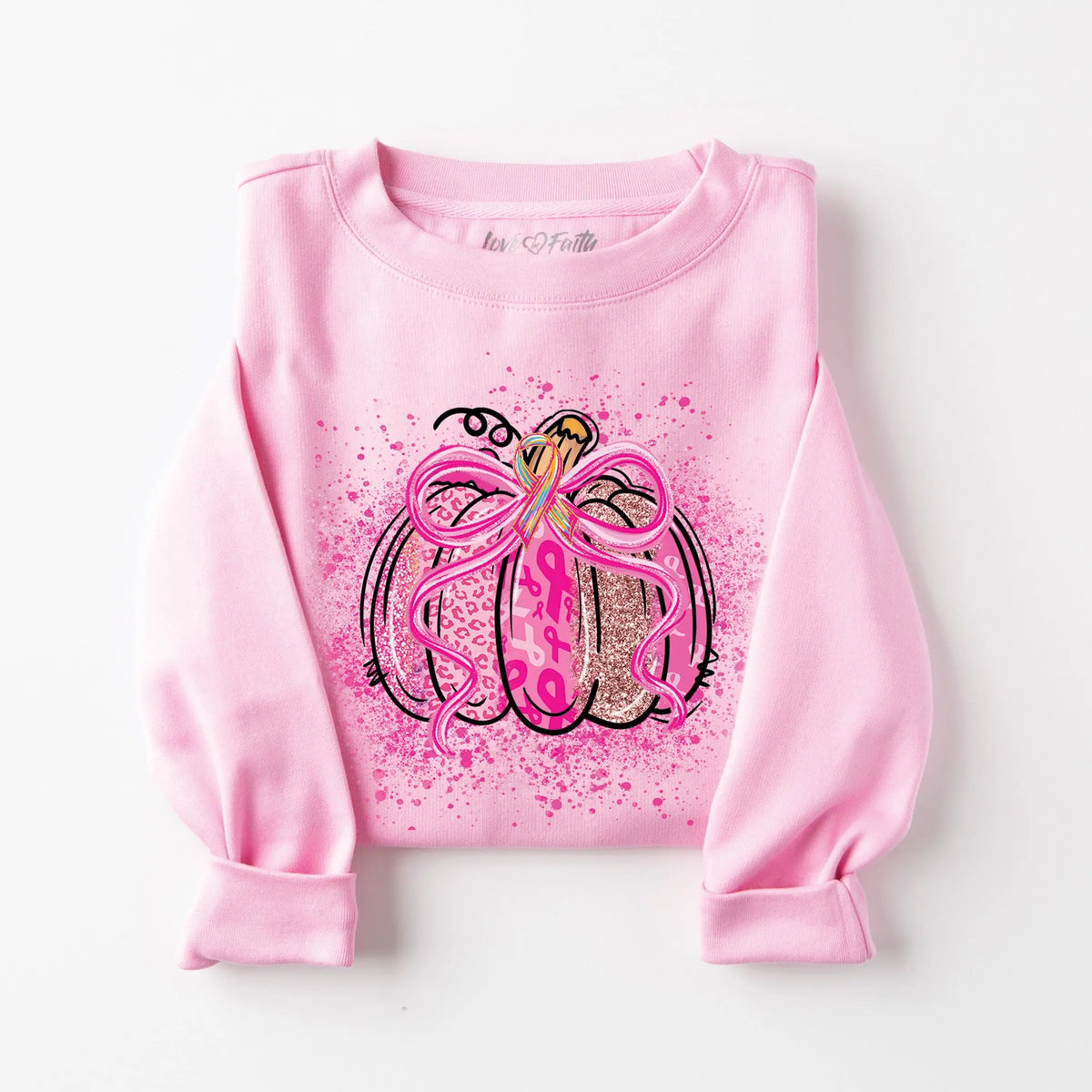 Pink Ribbon Pumpkin Breast Cancer Awareness – Tee, Crewneck & Hoodie