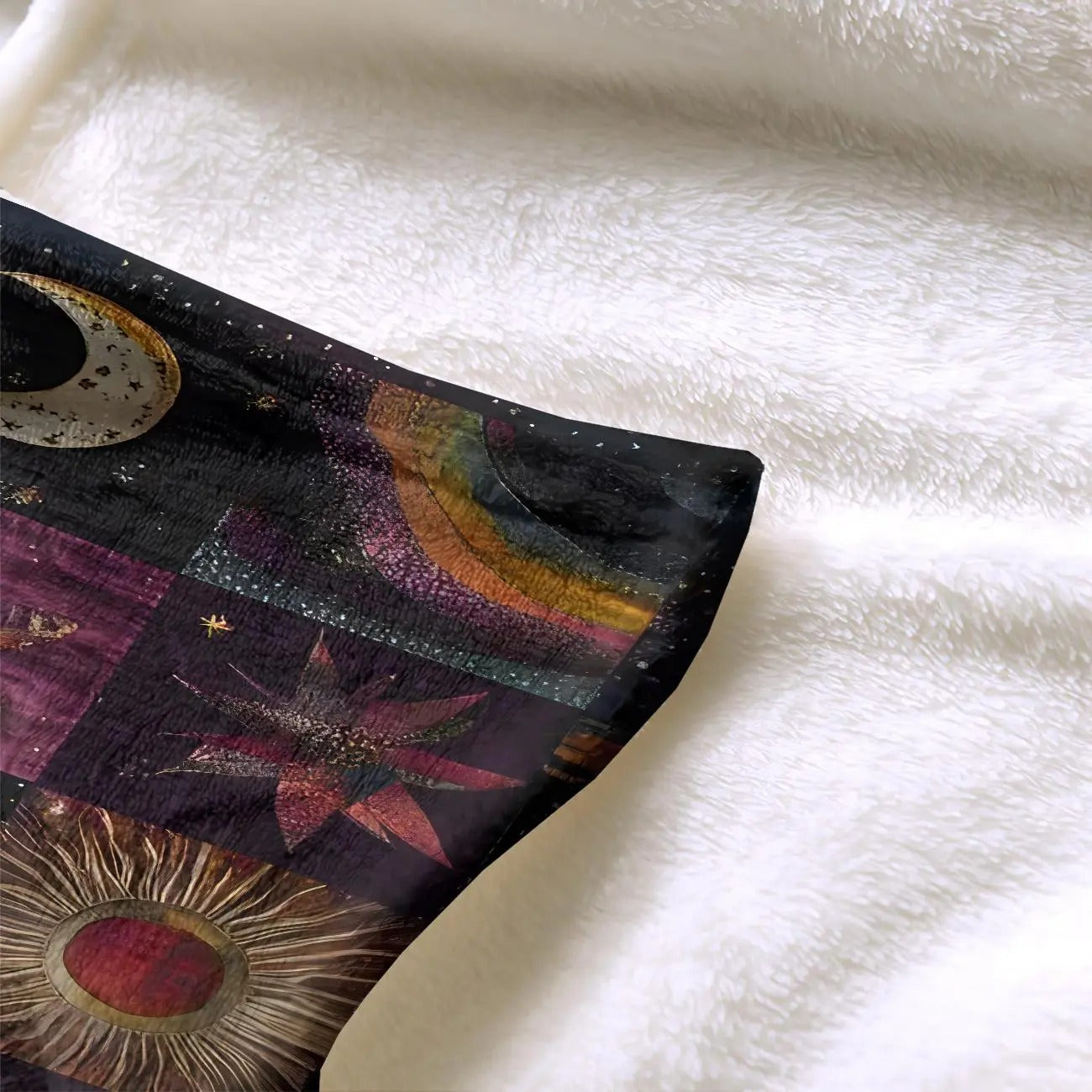 Star and Moon Graphic Flannel Blanket