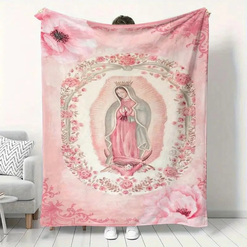 Virgin Mary Printed Flannel Blanket