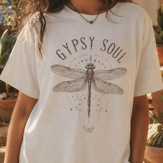 Boho Dragonfly Gypsy Soul Graphic – Tee, Crewneck & Hoodie