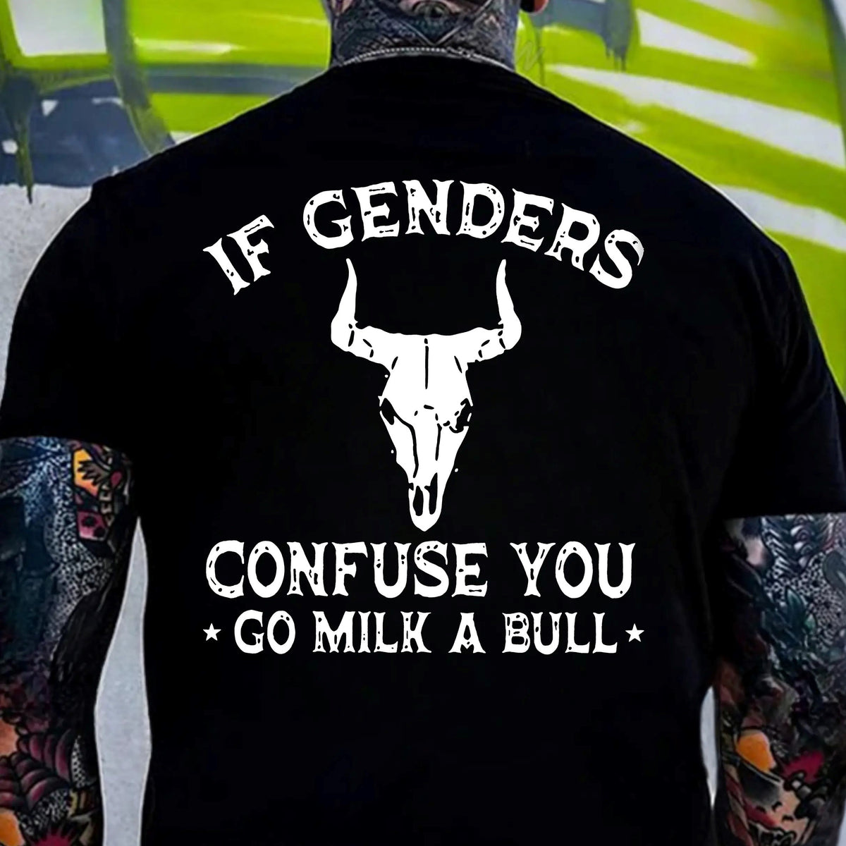 Go Milk A Bull Funny Bull Skull Graphic – Tee, Crewneck & Hoodie