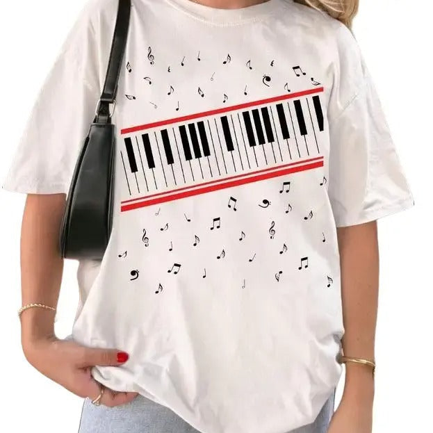 Piano And Music Notes – Tee, Crewneck & Hoodie