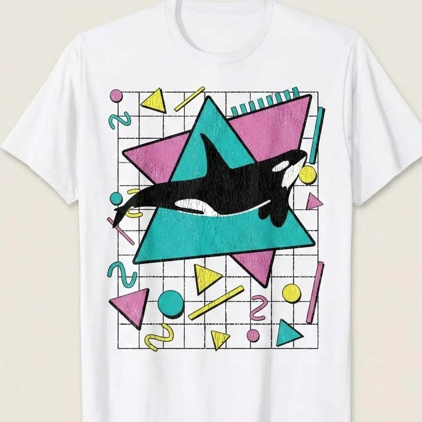 Orca Killer Whale Vintage 90s Aesthetic Vibes – Tee, Crewneck & Hoodie