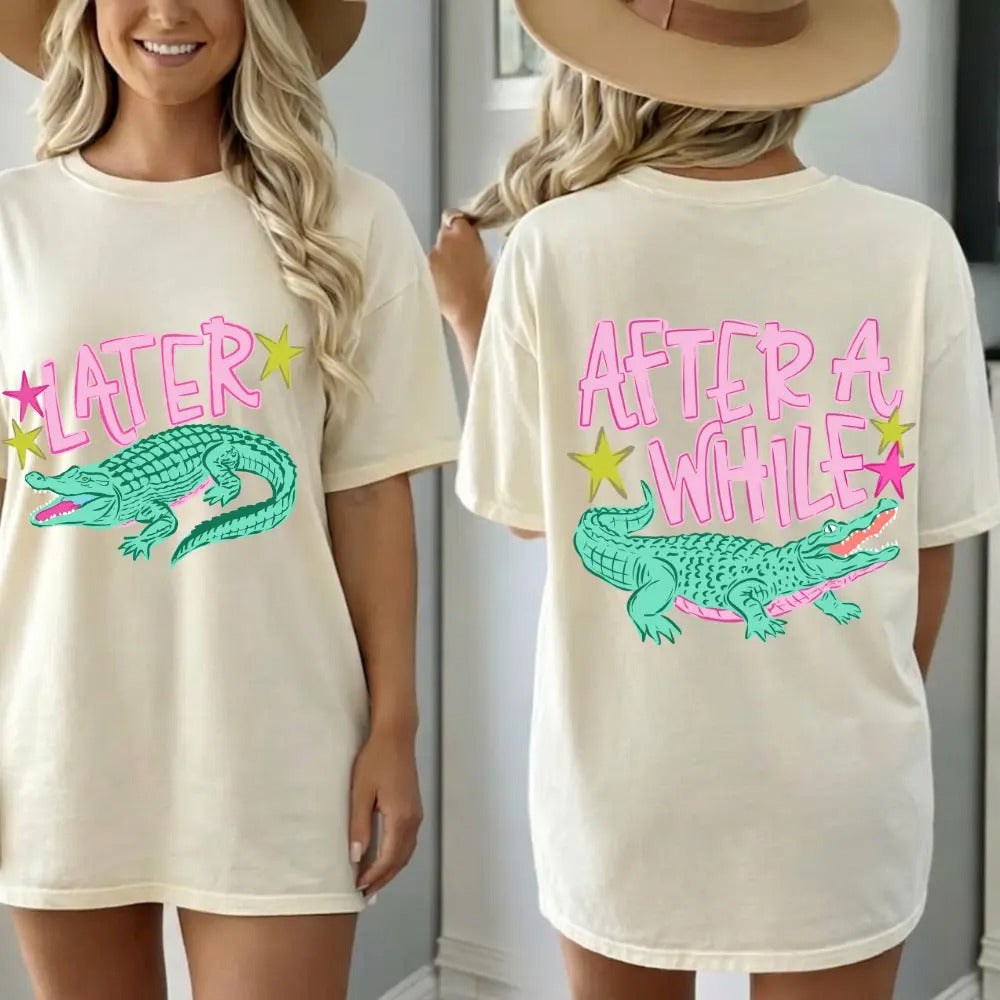 After While Crocodile Funny Alligator Graphic – Tee, Crewneck & Hoodie
