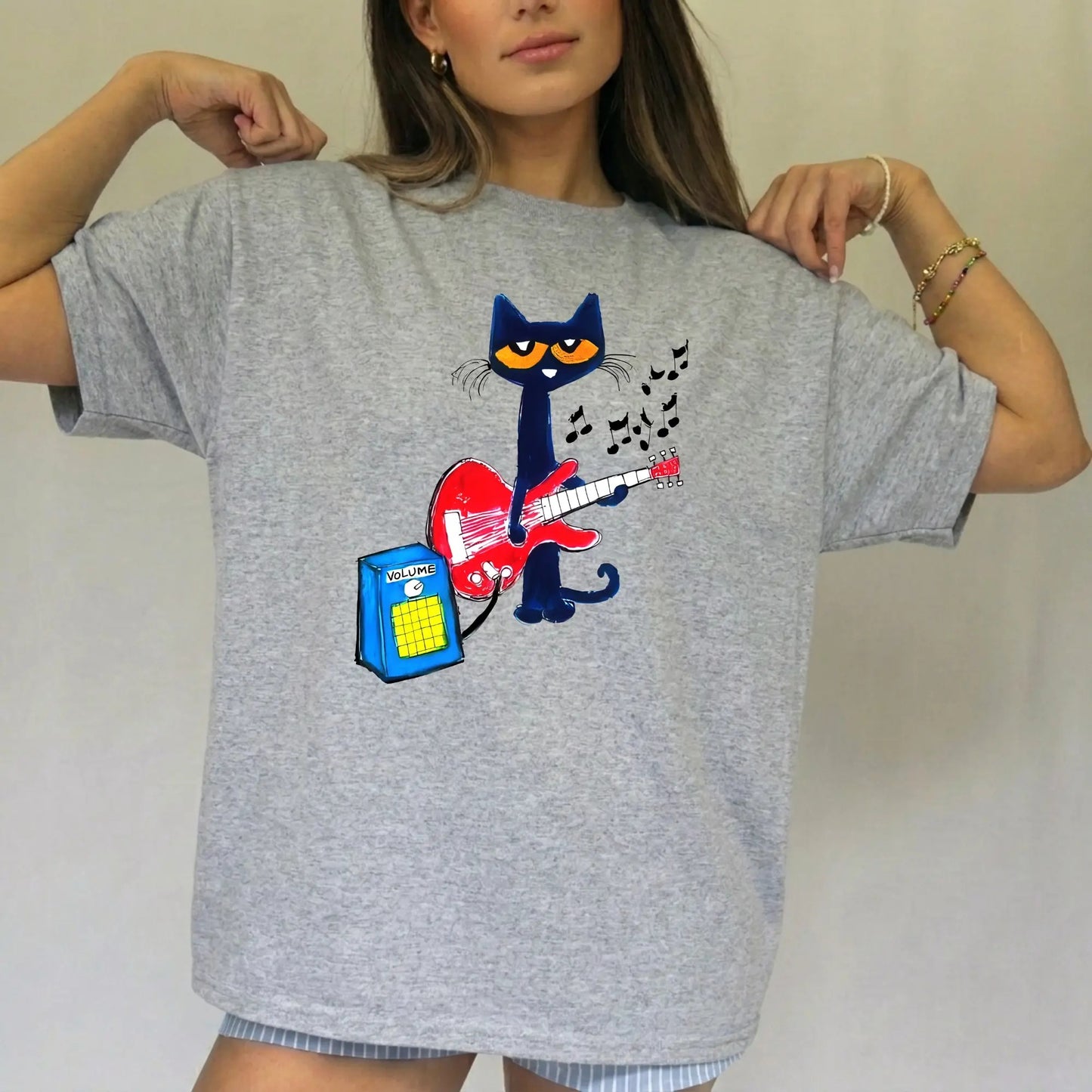 Cat Playing Guitar – Tee, Crewneck & Hoodie