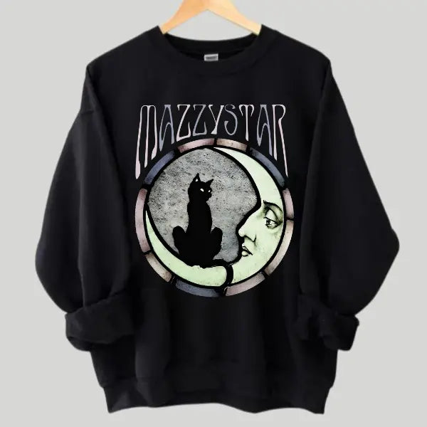 Vintage Moon Cat – Tee, Crewneck & Hoodie