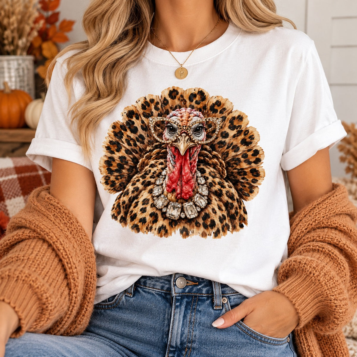 Leopard Turkey Thanksgiving – Tee, Crewneck & Hoodie