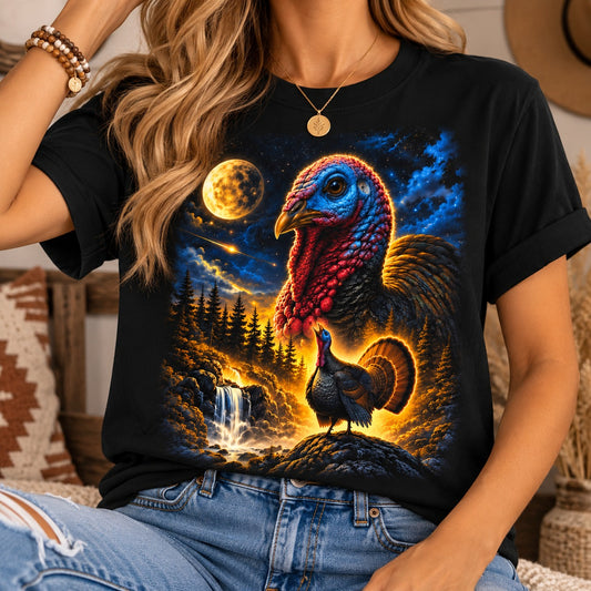 Turkey Howling To The Moon – Tee, Crewneck & Hoodie